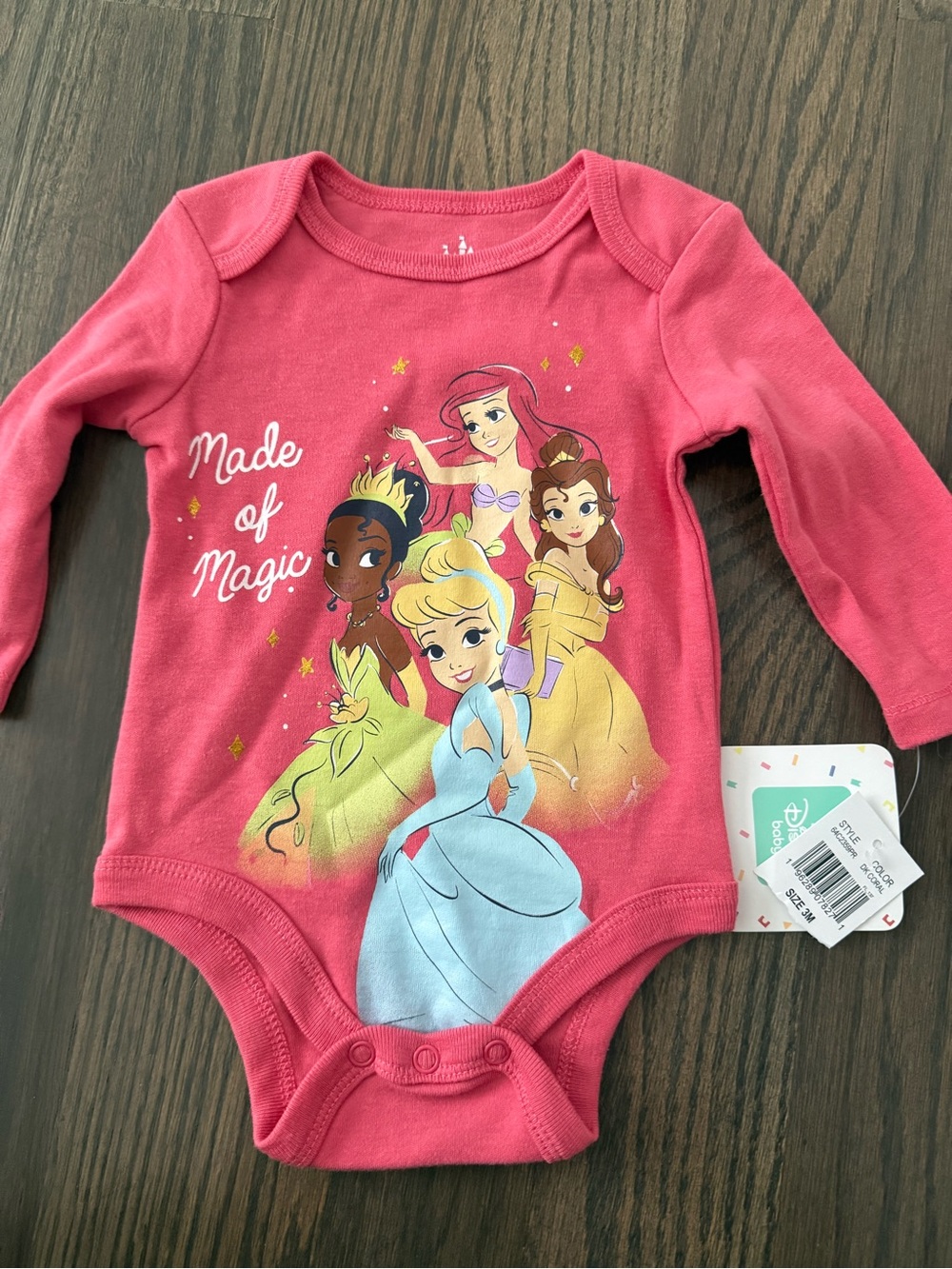 Disney Pink 'Made of Magic' Princess Long-Sleeve One-Piece